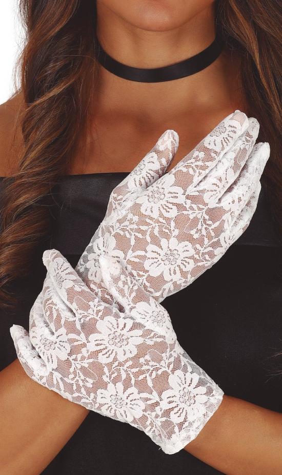 handschuhe spitze Weiße Spitzenhandschuhe für Erwachsene