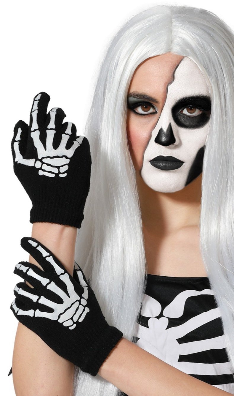 Kurze Skeleton-Handschuhe Eco