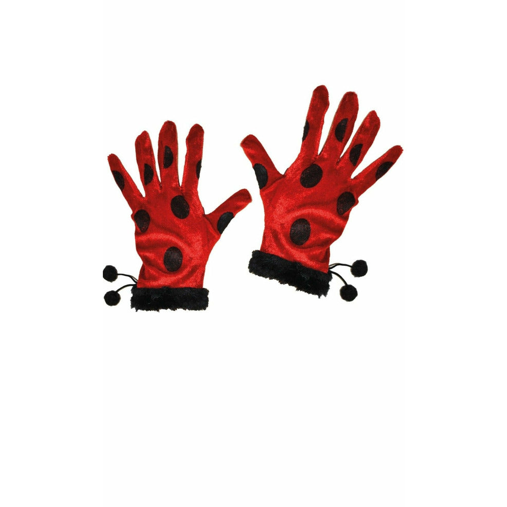Ladybug Handschuhe mit Bommeln für Karneval | Costumalia