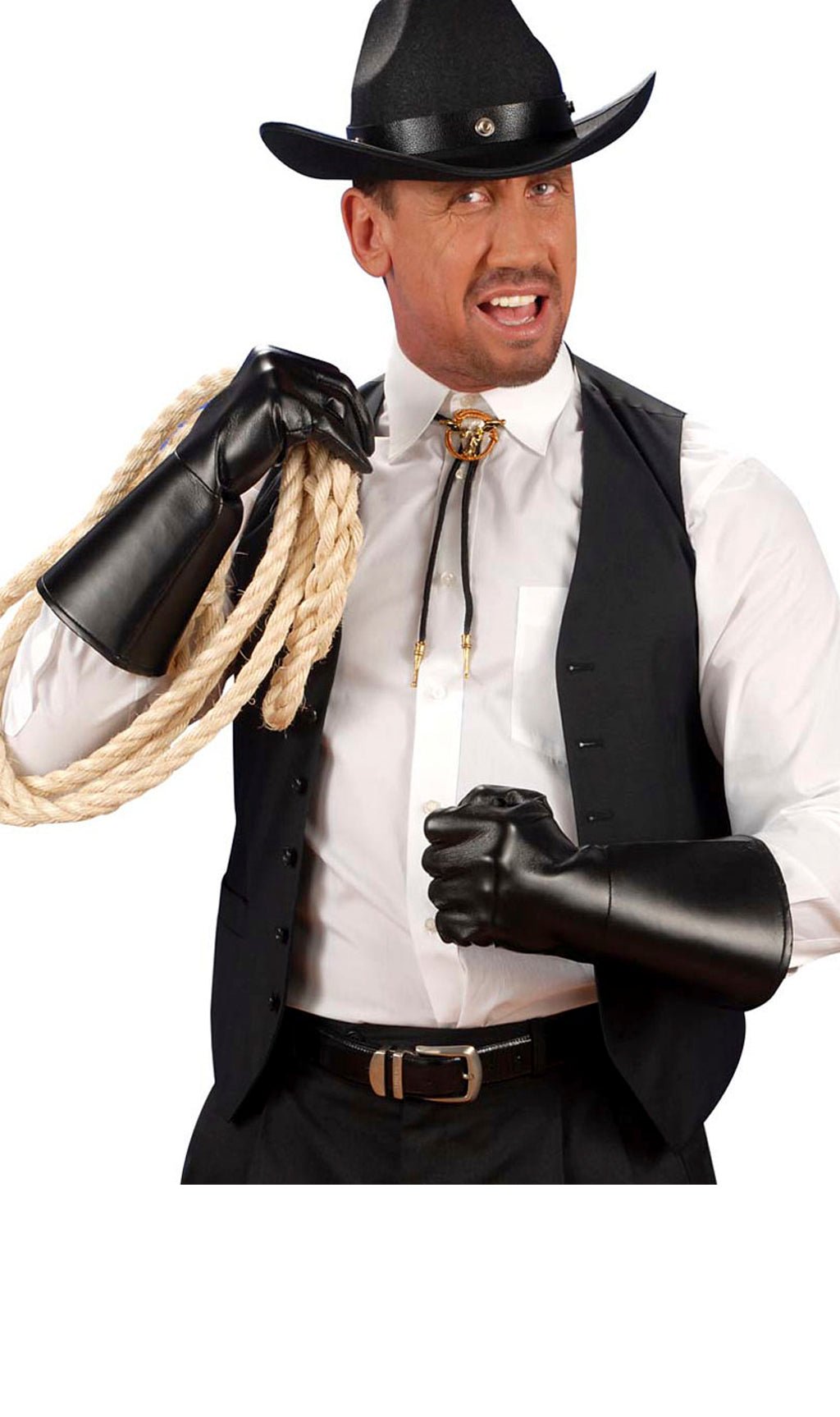 Schwarze Kunstlederhandschuhe