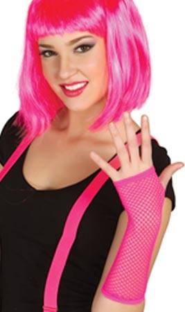 Handschuhe aus Gitterstoff in Neonfarben