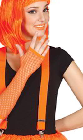 Handschuhe aus Gitterstoff in Neonfarben