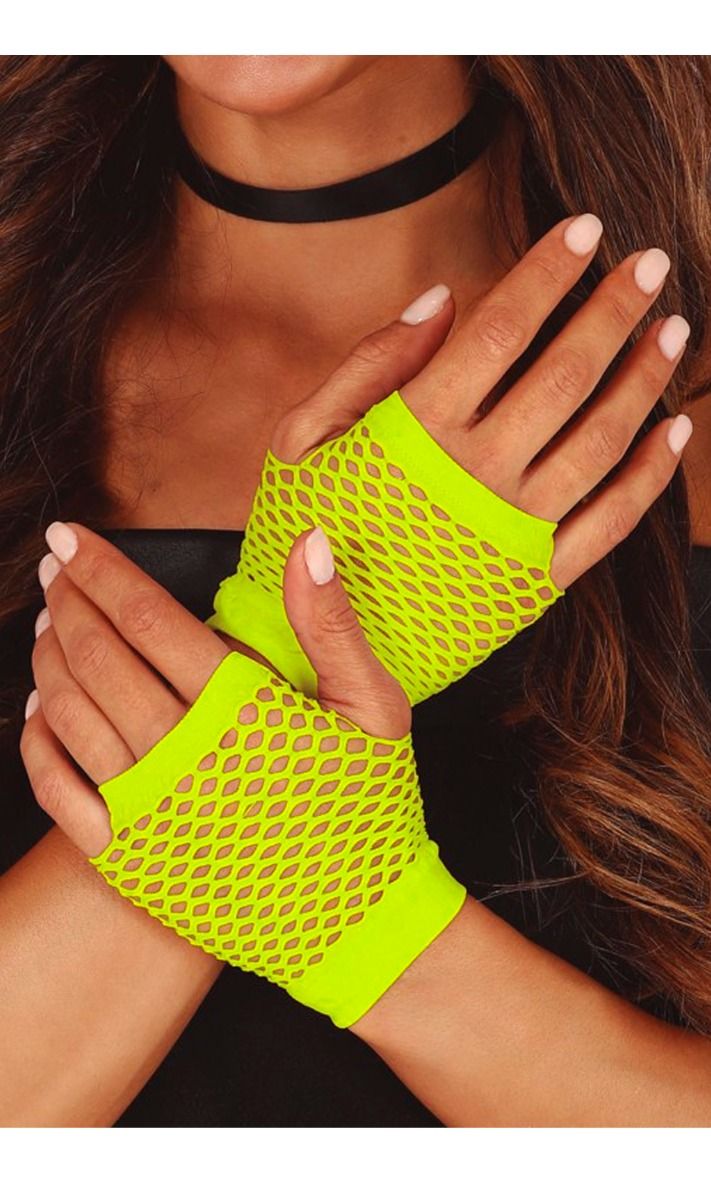 Netzhandschuhe kurz und gelb