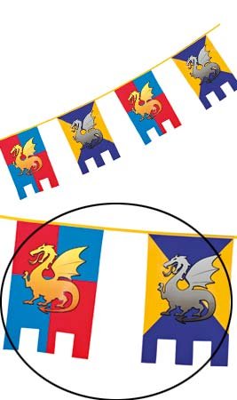 Girlande mit mittelalterlichem Drachen