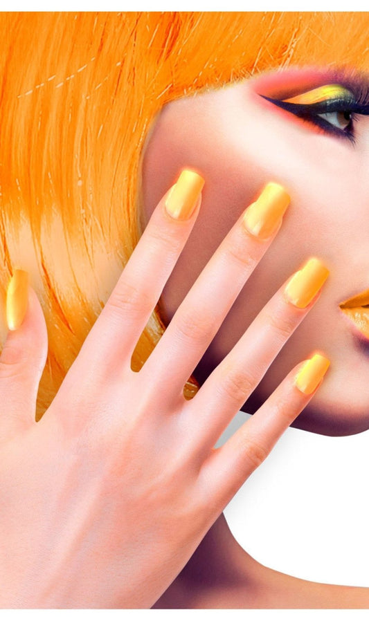 Kit 12-teilig Fingernägel Orange fluoreszierend