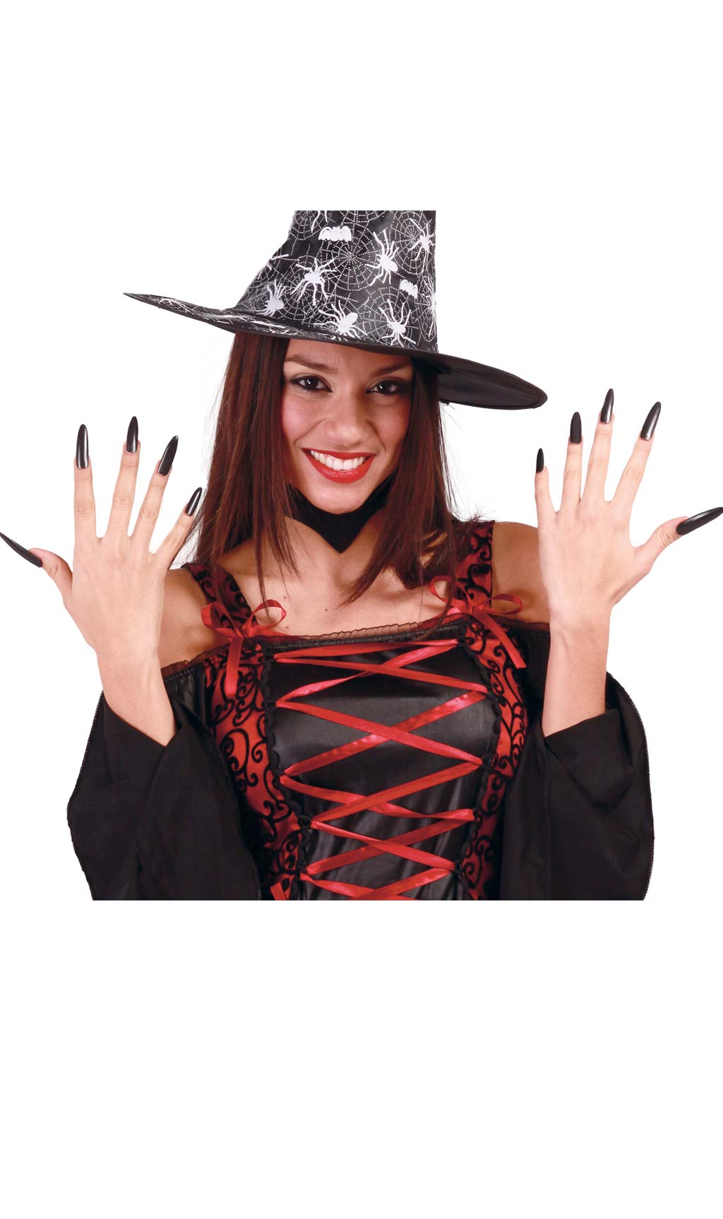 Kit 10-teilig Fingernägel lang-schwarz