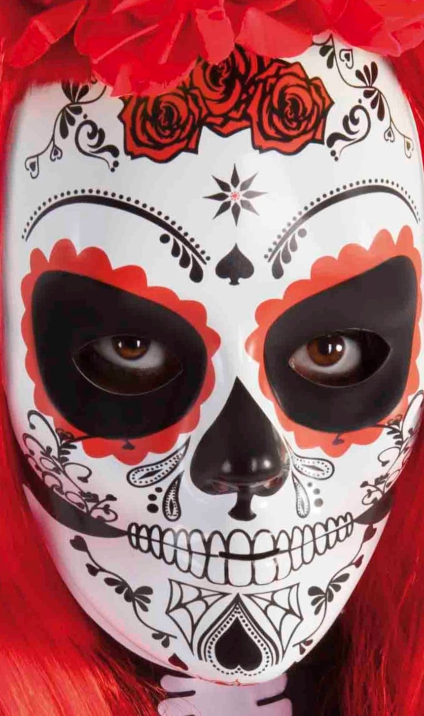 Catrina Maske rote Rosen