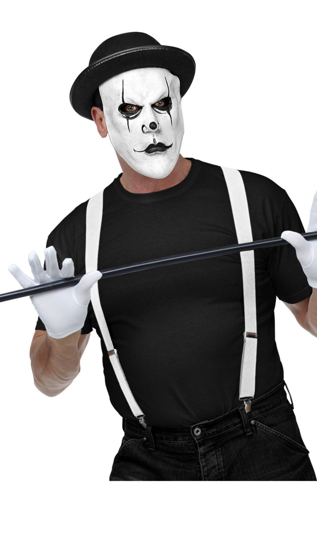 Mime Maske aus Latex mit Melone