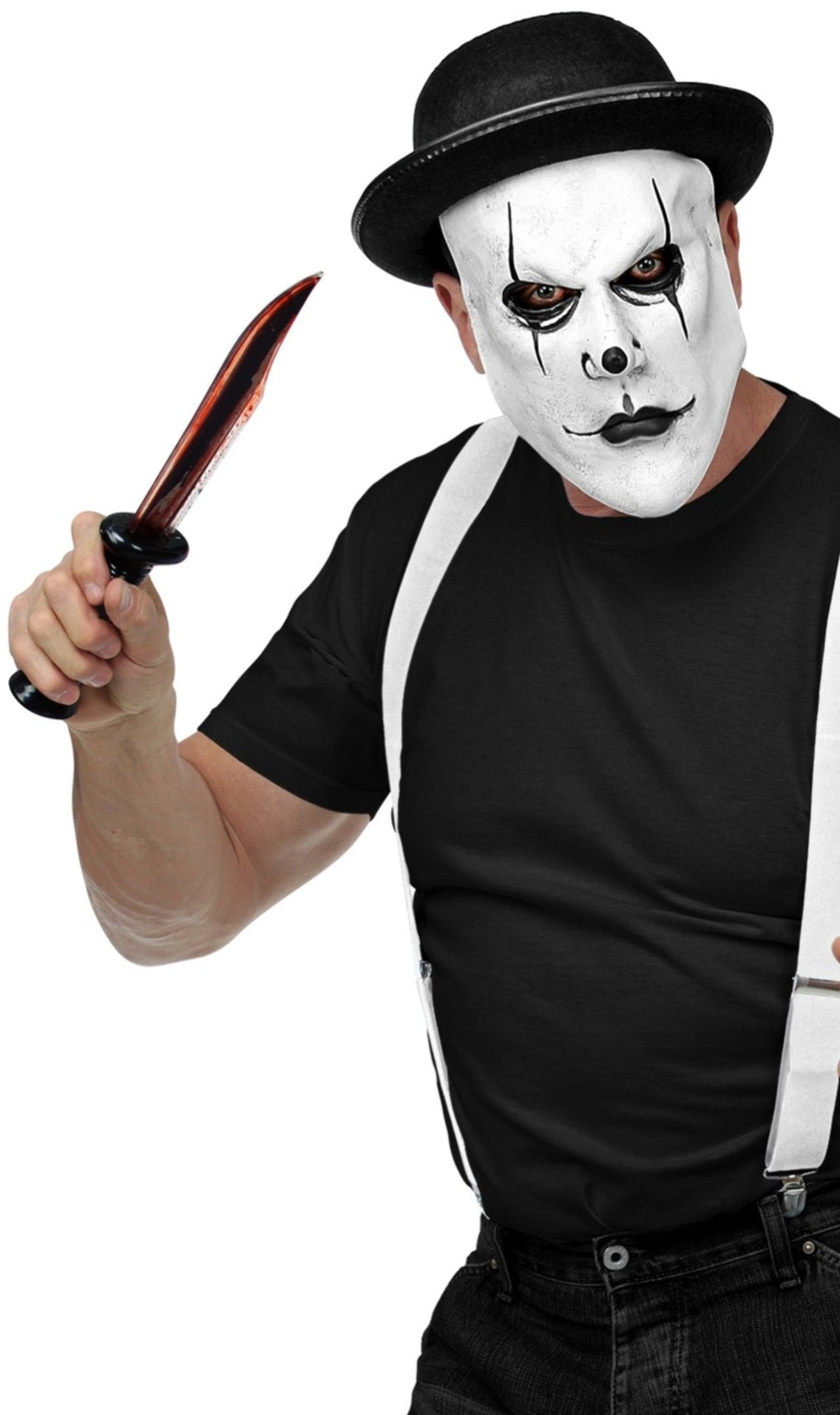 Mime Maske aus Latex mit Melone