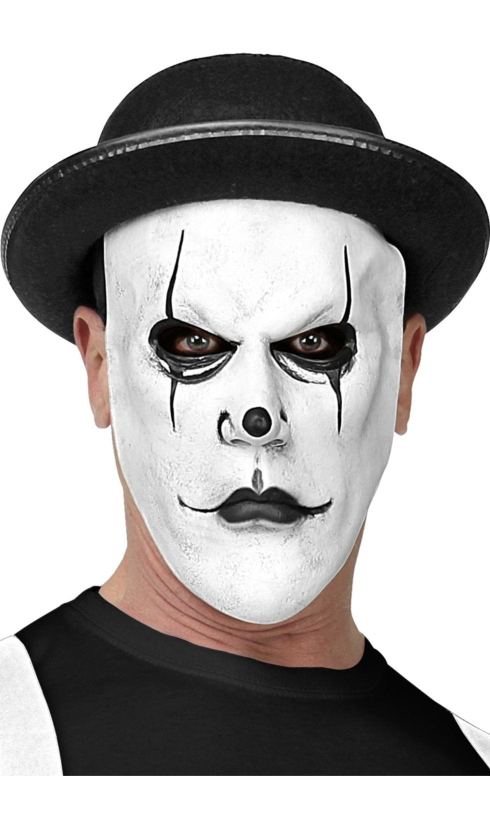 Mime Maske aus Latex mit Melone