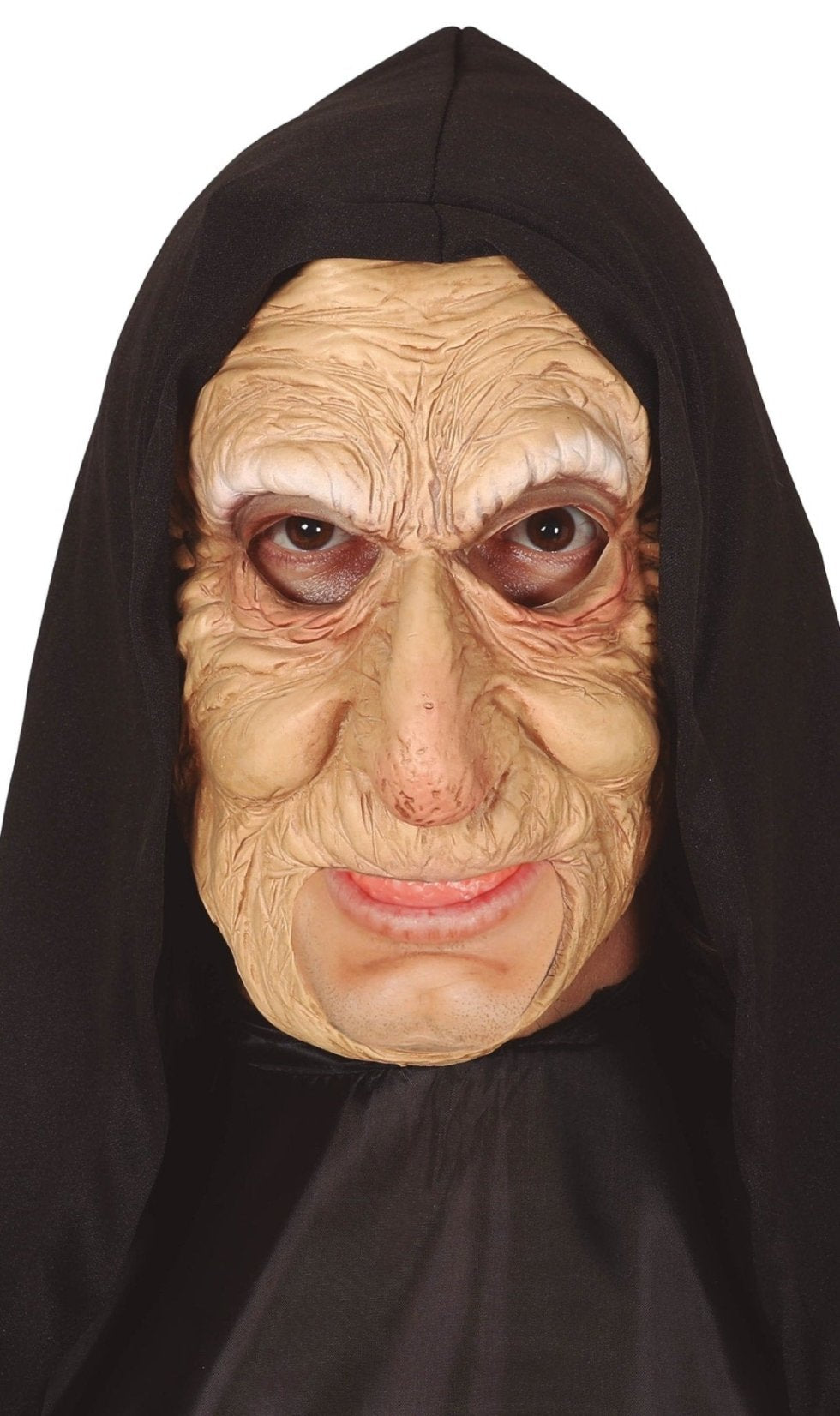 Alte Hexenmaske mit Kapuze