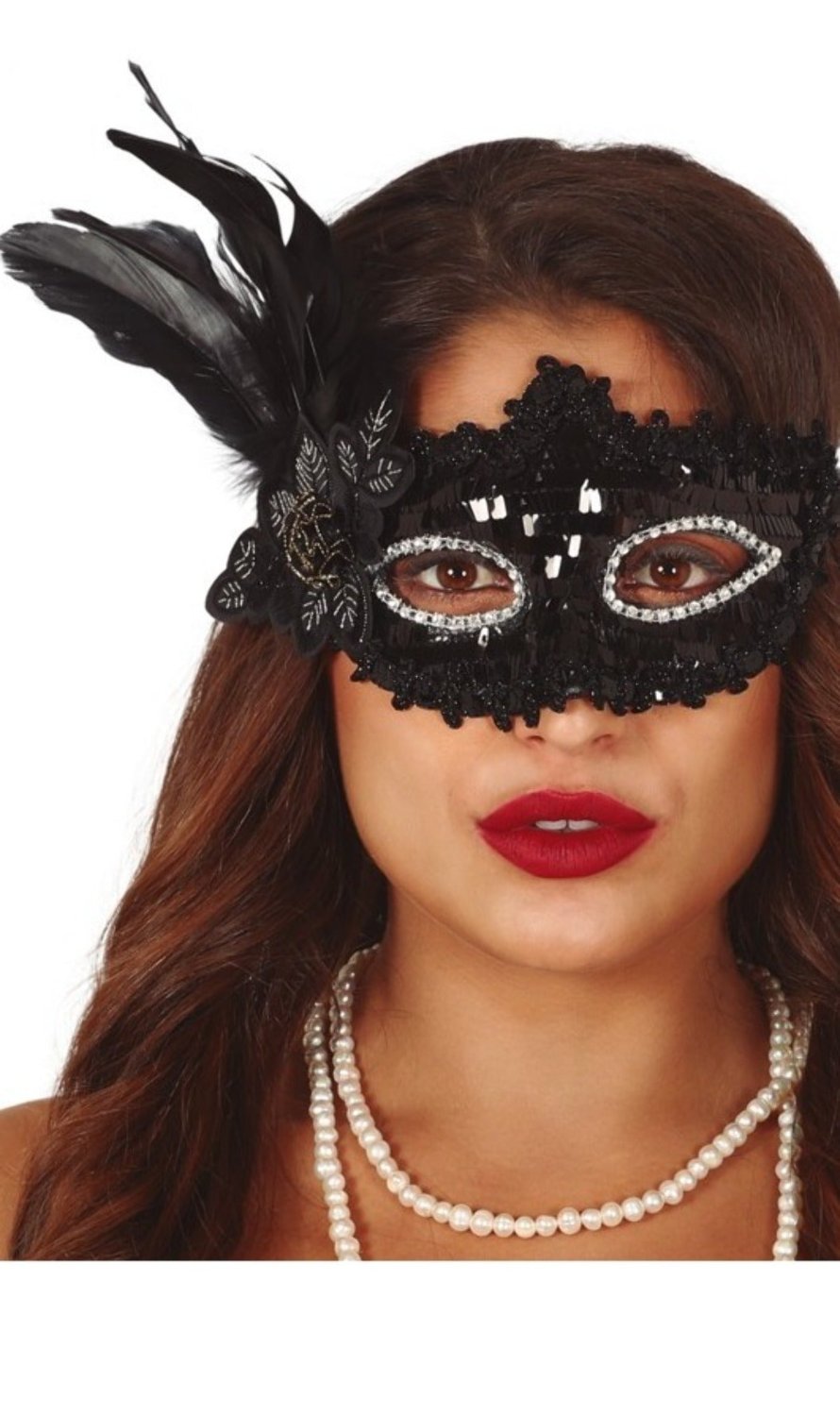 Schwarze venezianische Maske-Pailletten