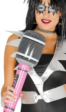 Aufblasbares Mikrofon rosa