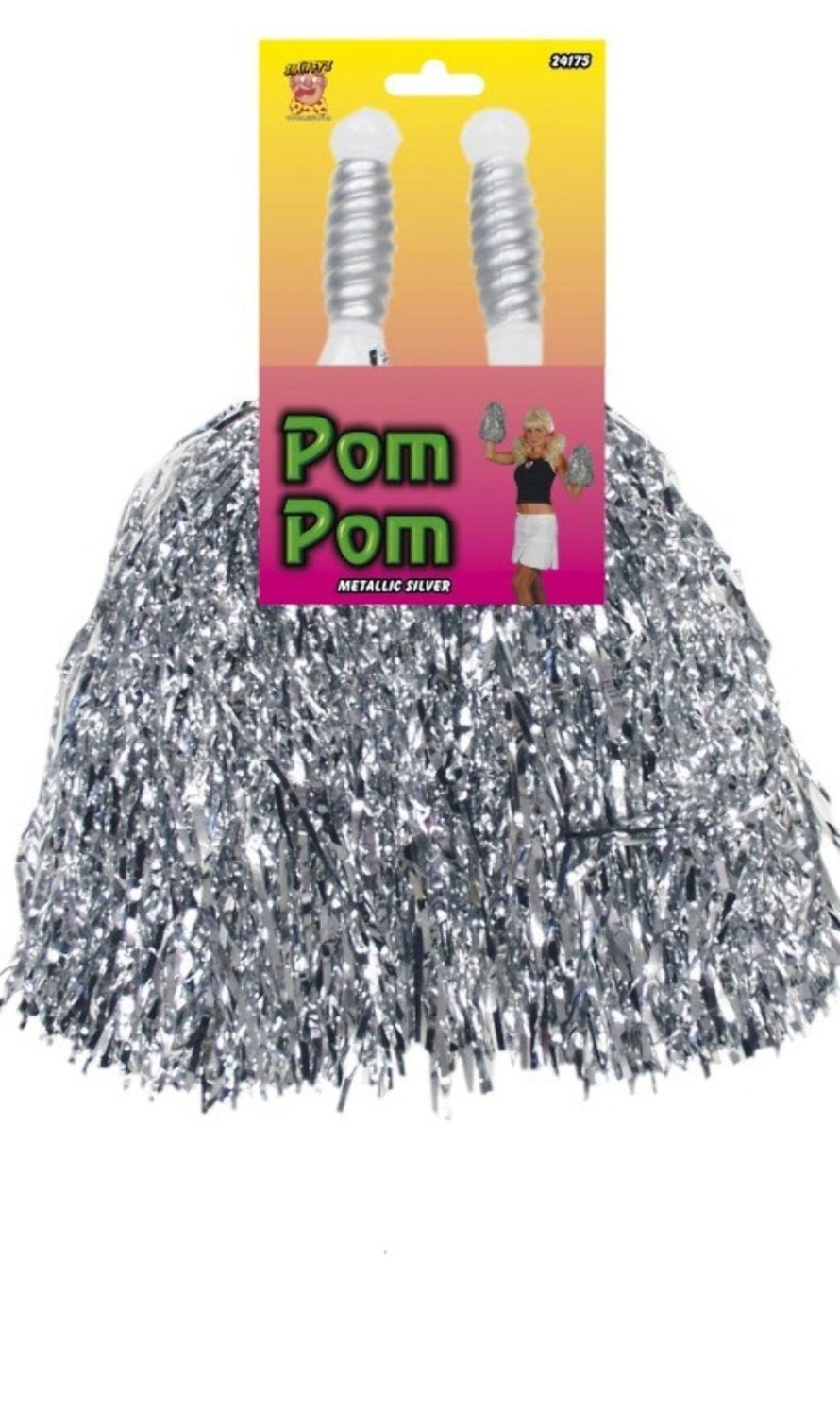 Pack 2 Pompoms Metallic-Silber