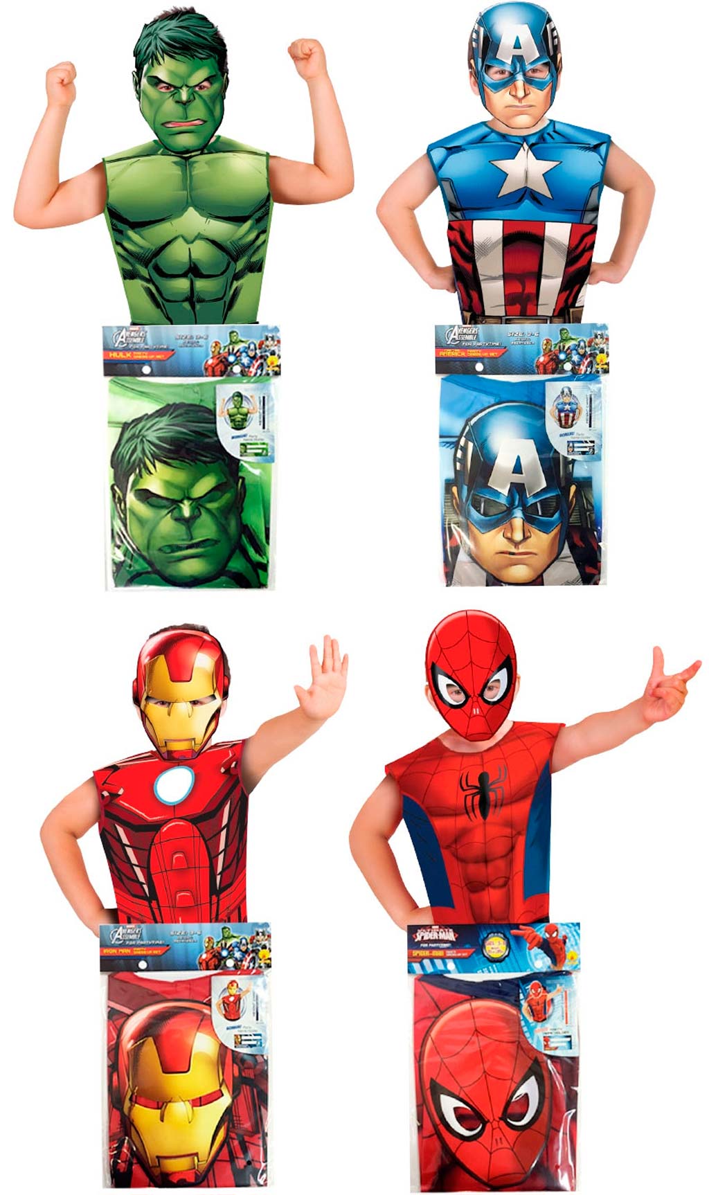 Pack de 4 Set Superhelden Avengers™ für Kinder