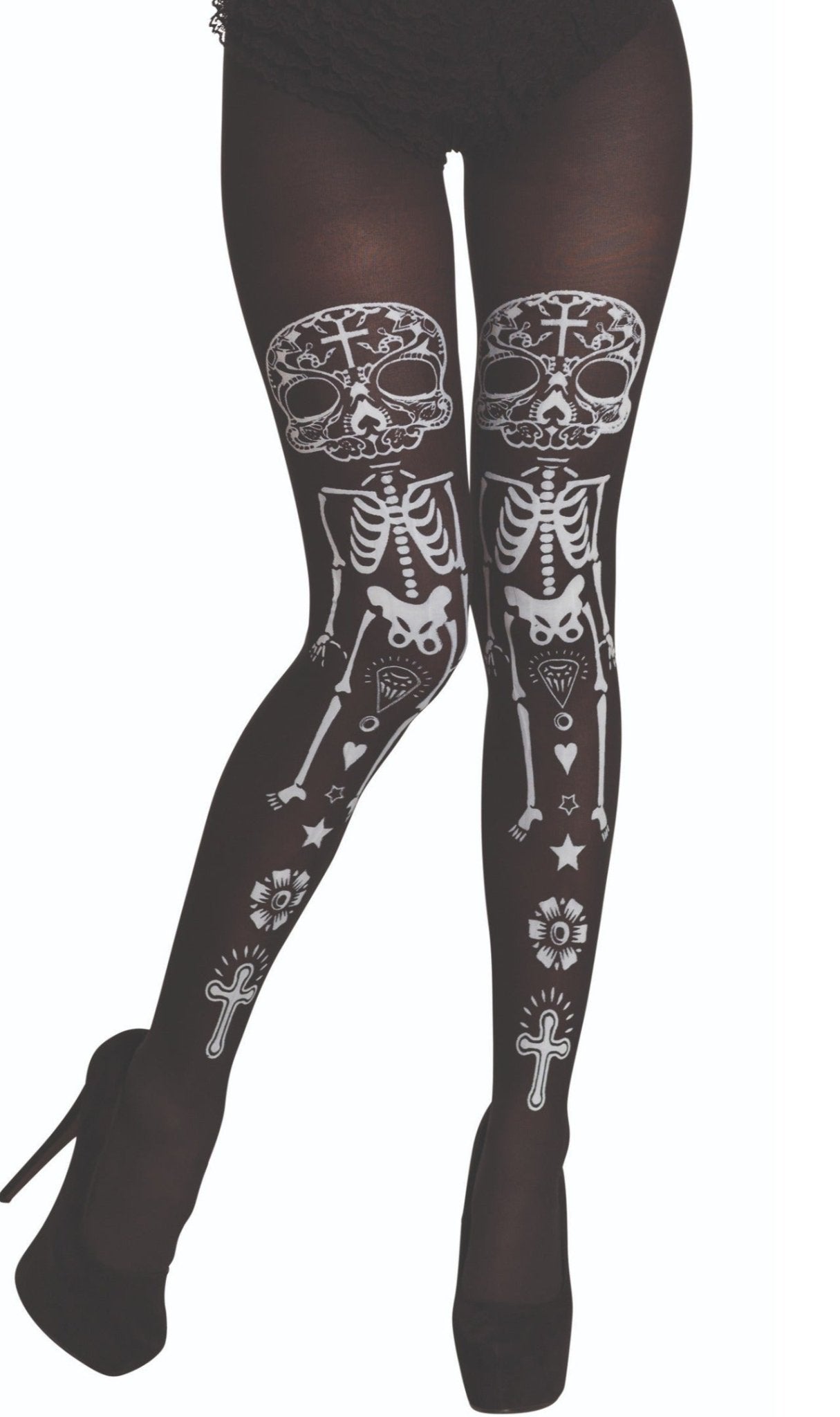Strumpfhose Skelett Catrina
