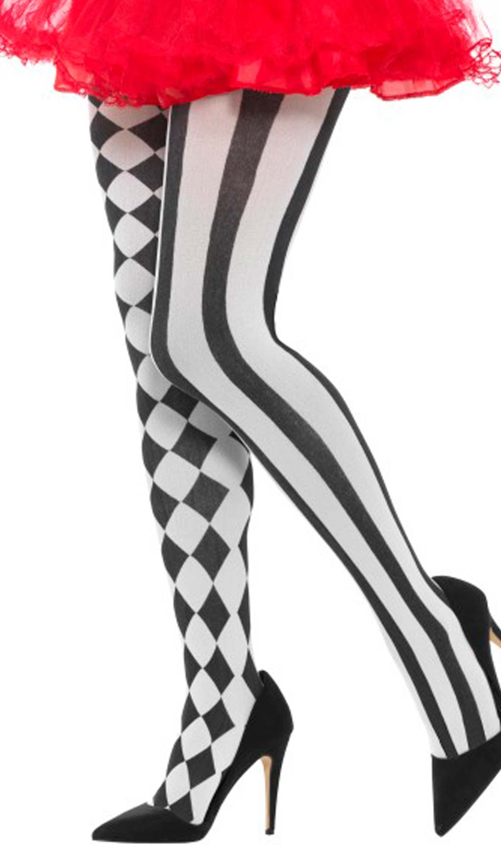 Strumphose mit Rauten und Streifen