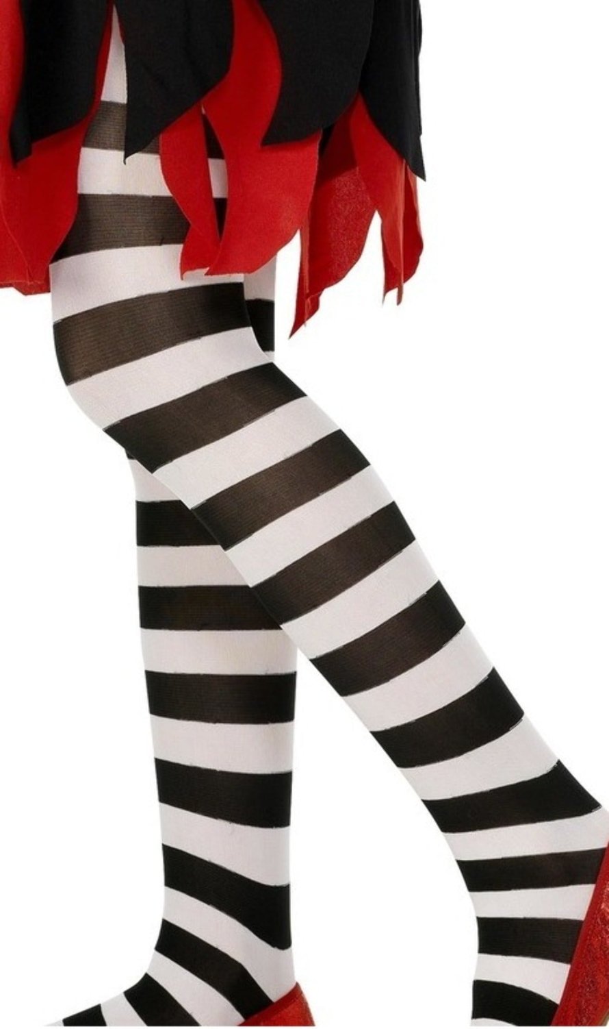 Strumpfhose Streifen schwarz und weiß Deluxe für Kinder