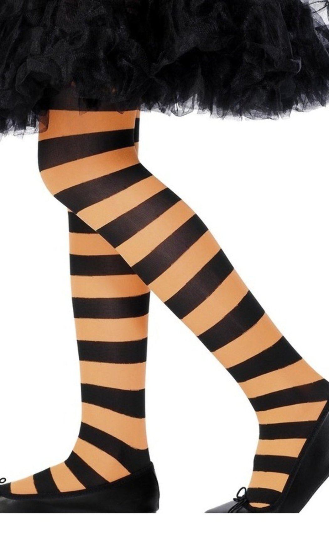 Strumpfhose Streifen schwarz und orange Deluxe für Kinder