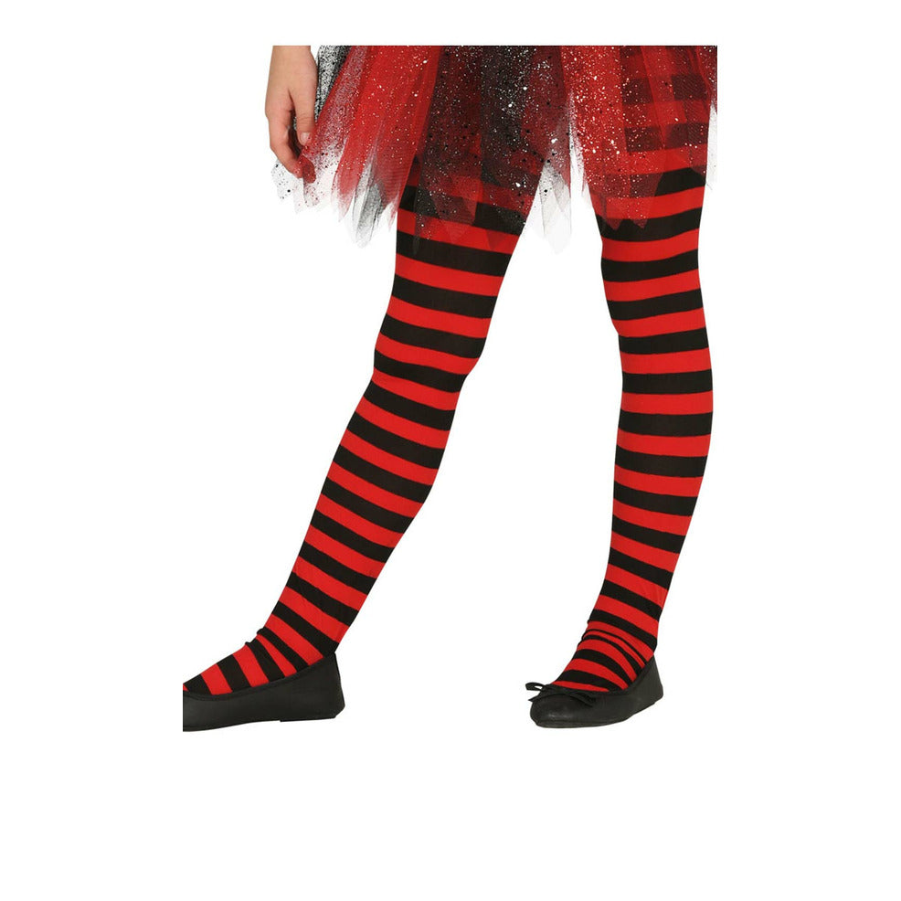 Panty Rayas Negras Rojas infantil | Don Disfraz