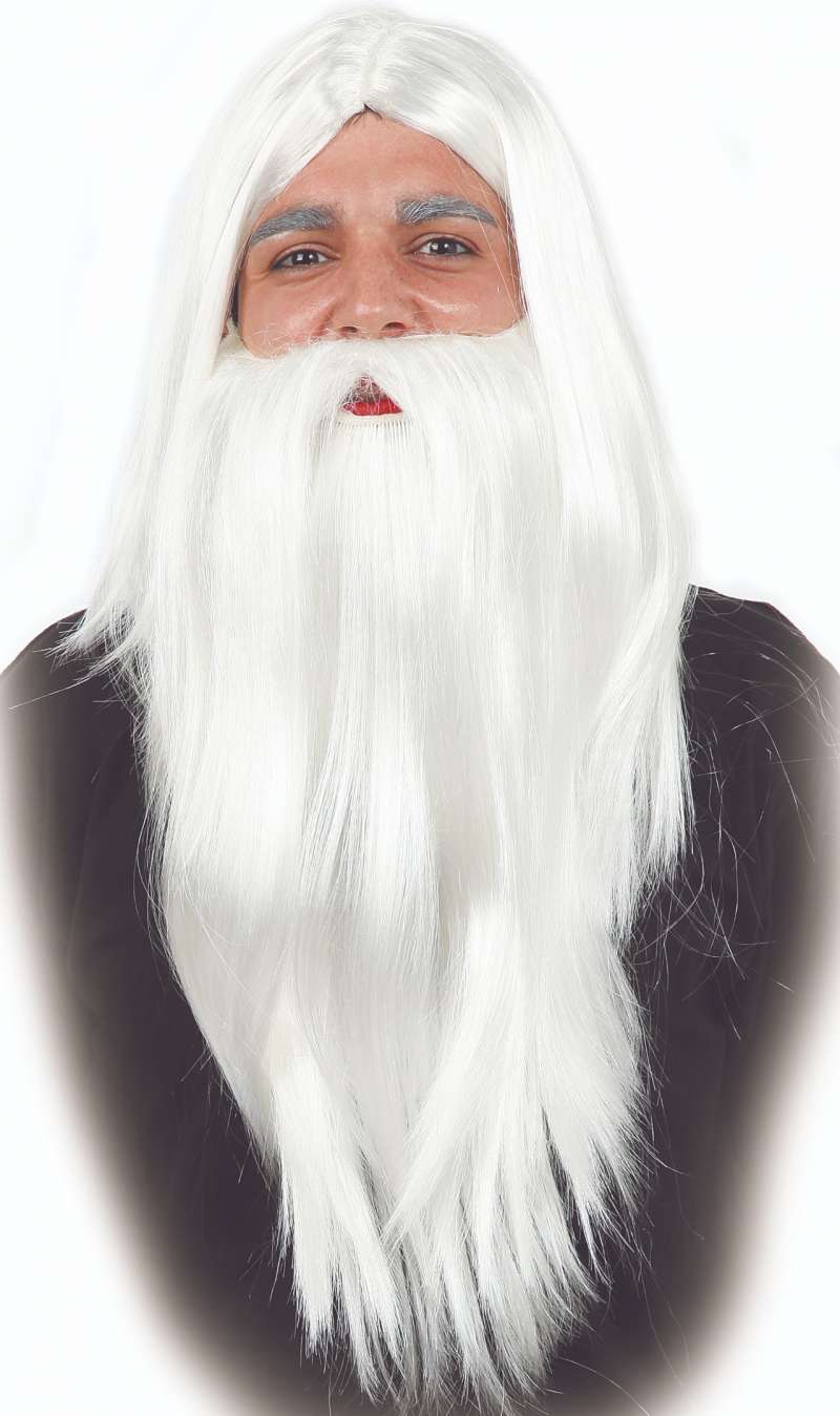 Perücke mit kurzem Zaubererbart