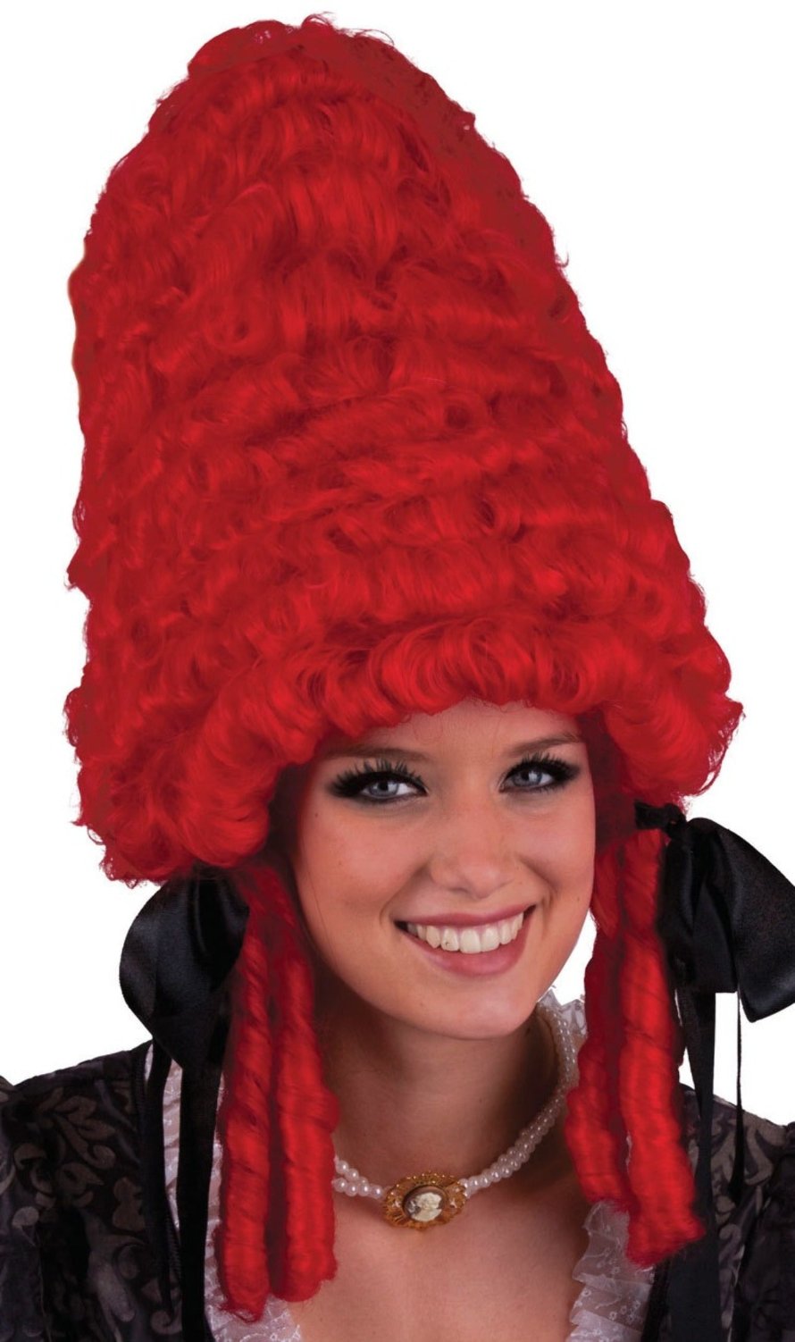 Hohe rote Barock Perücke