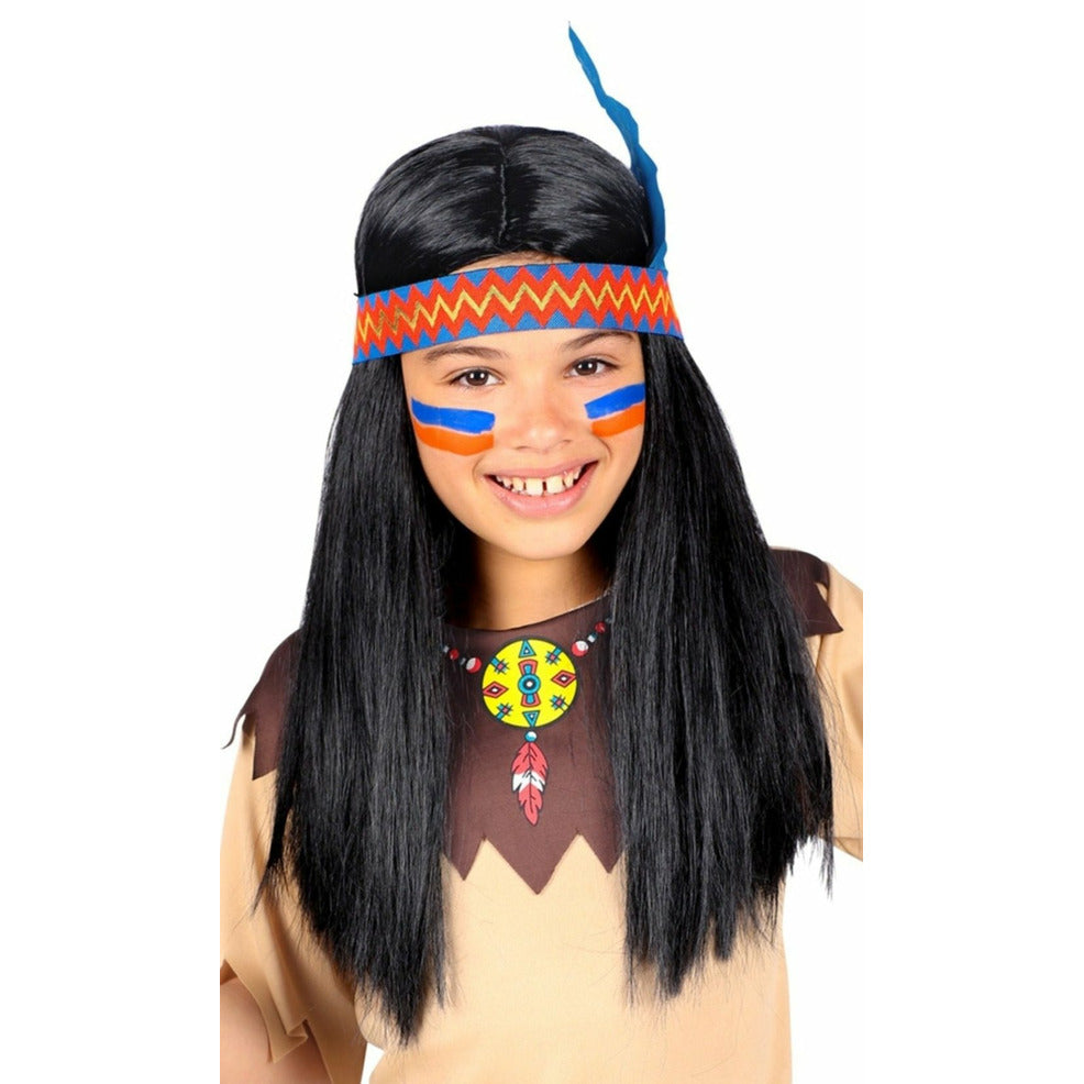 Peluca de Indio con Pluma infantil | Don Disfraz