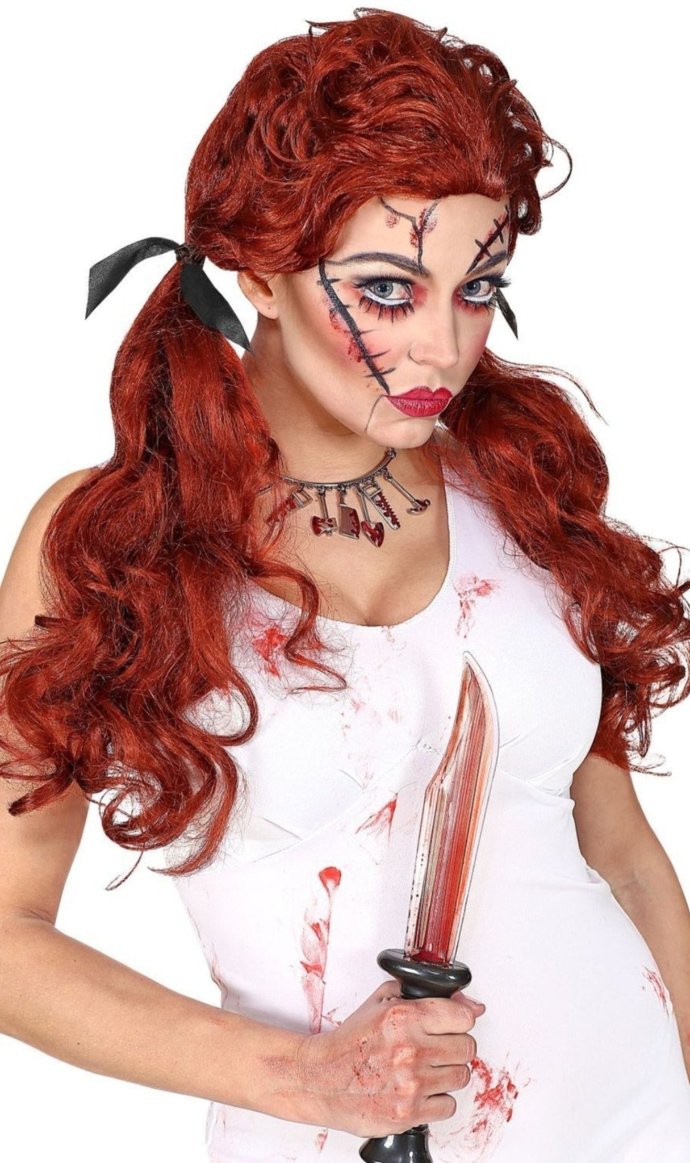 Perücke Puppe mit Zöpfe