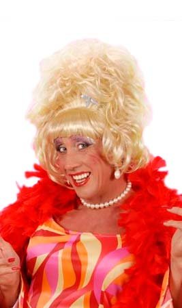 Drag-Perücke mit Kopfschmuck