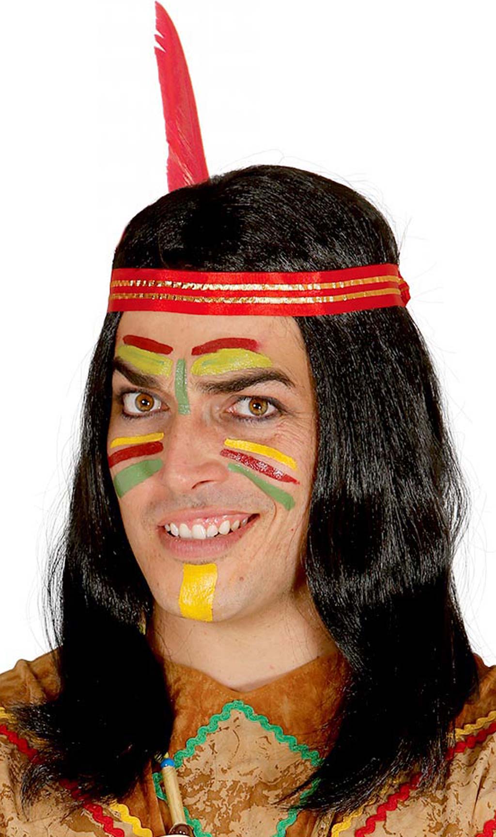 Indianer-Perücke mit Feder