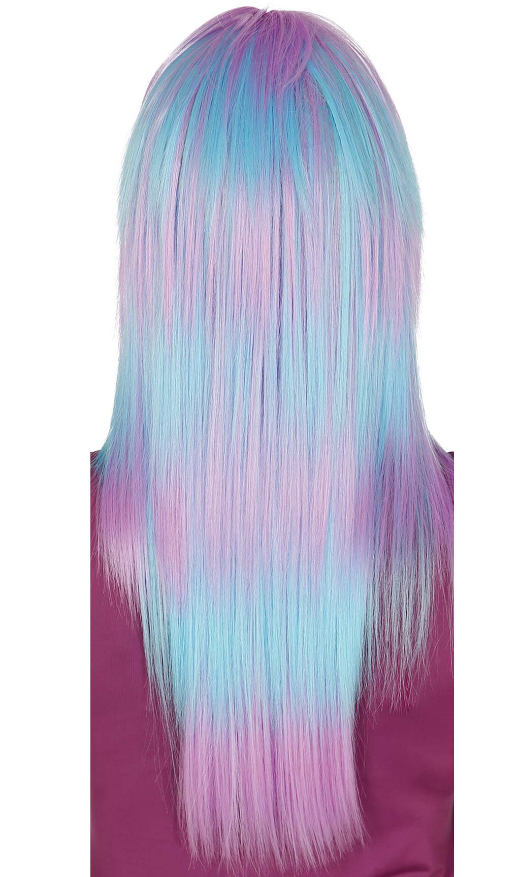 Lange Perücke blau und lila