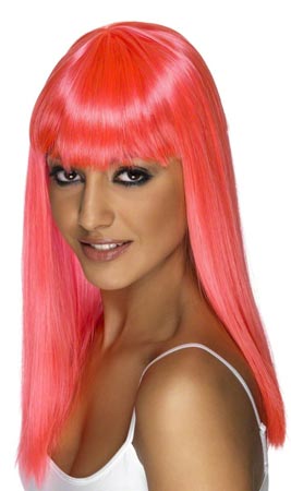Langhaar Perücke mit Neon Farben