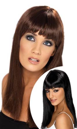 Farbige Perücke mit langen Haaren
