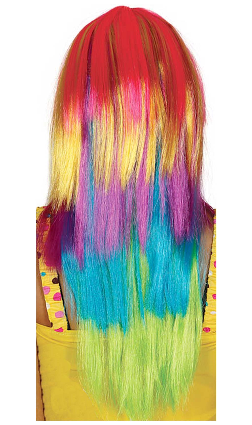Perücke Langhaar mit Pony Multicolor