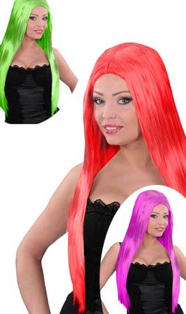Farbige Perücke mit langen Haaren Glamour