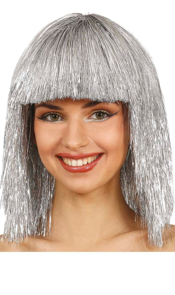 Perücke mittlellang silber