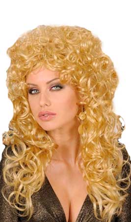 Perücke mit langen, blonden Haaren