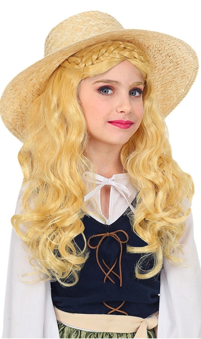 Mittelalterliche blonde Perücke für Kinder