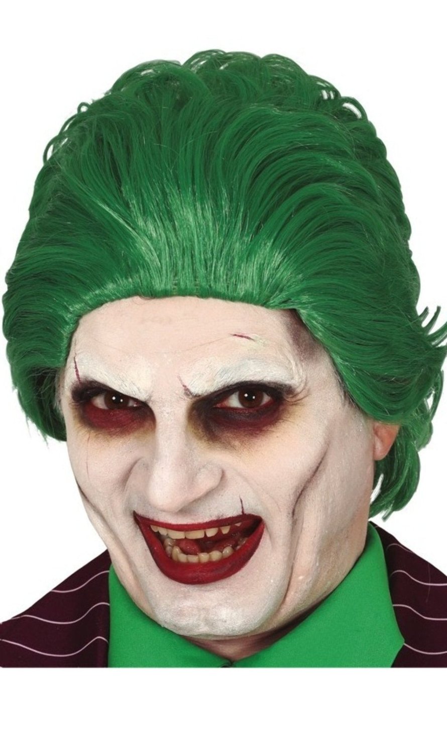 Grüne, glatte Perücke