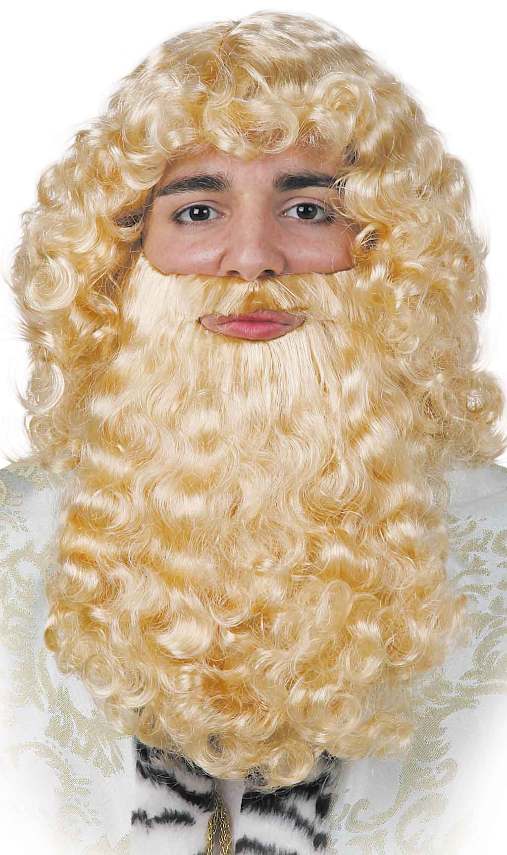 Perücke und Bart blond