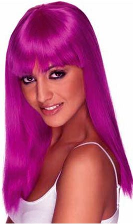Langhaar Perücke mit Neon Farben