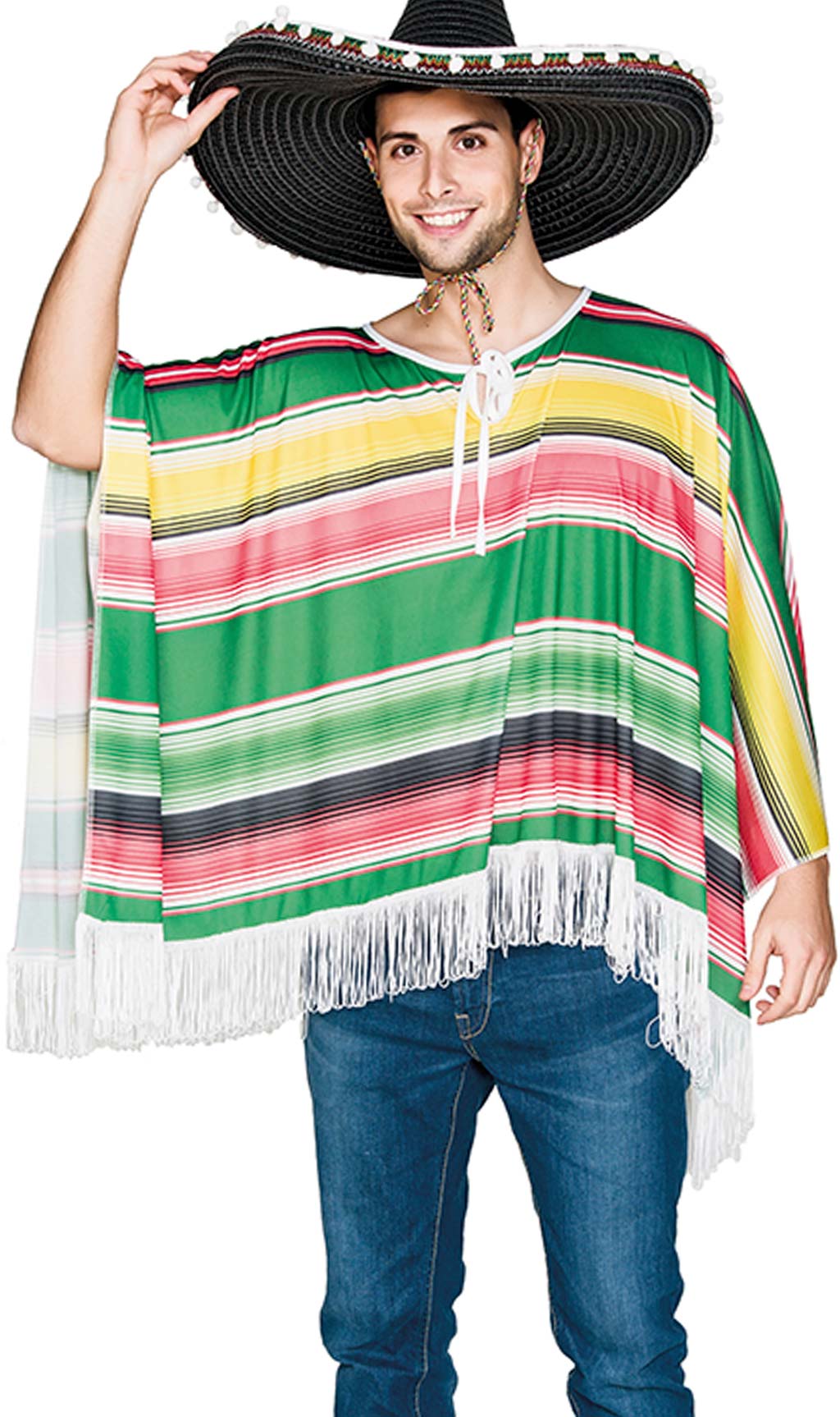 Poncho Mexikaner Vielfarbig