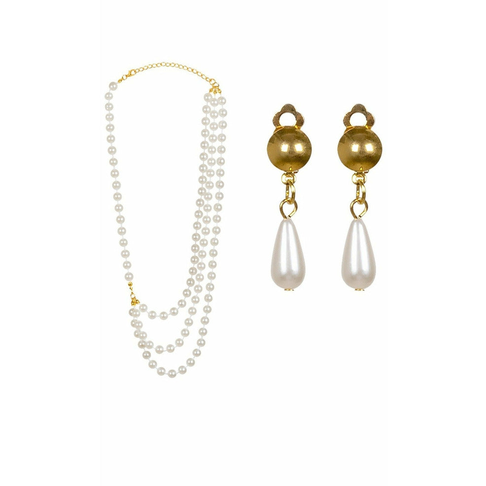 Set de Collar y Pendientes de Perlas | Don Disfraz
