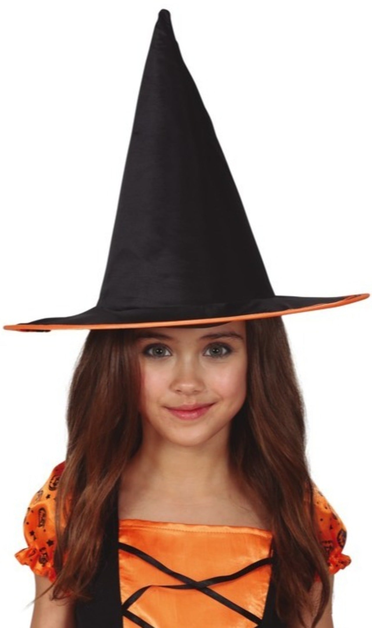 Hexenhut schwarz-orange für Kinder
