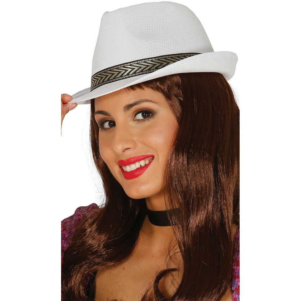 Sombrero de Gangster Blanco Eco | Don Disfraz