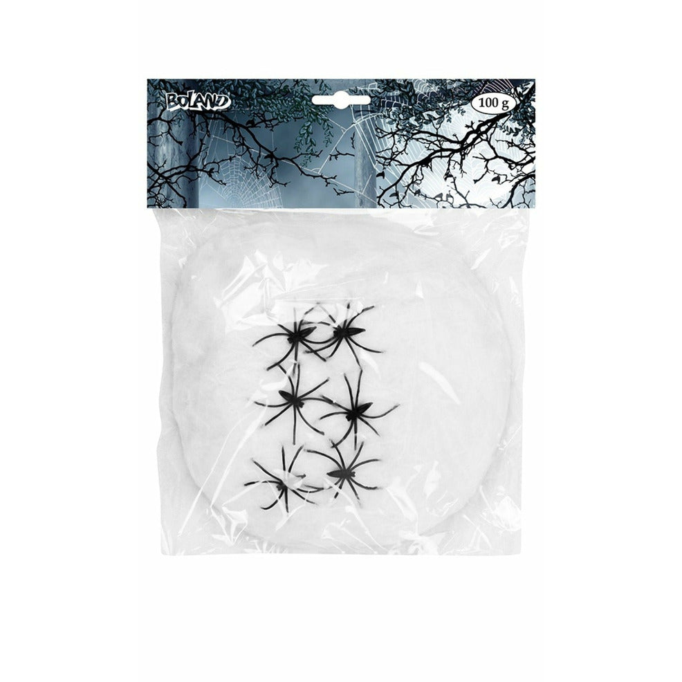 Telaraña Blanca 100gr con 6 Arañas | Don Disfraz
