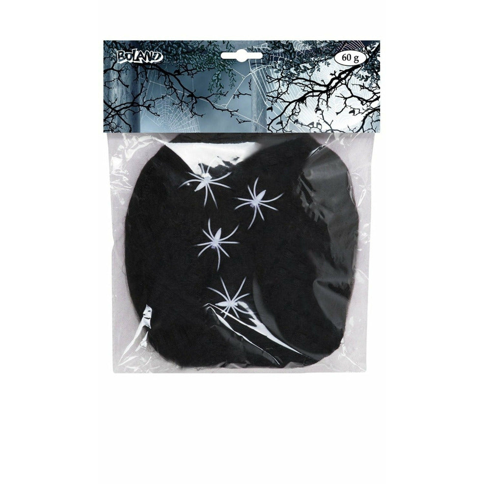 Telaraña Negra 60gr con 4 Arañas | Don Disfraz