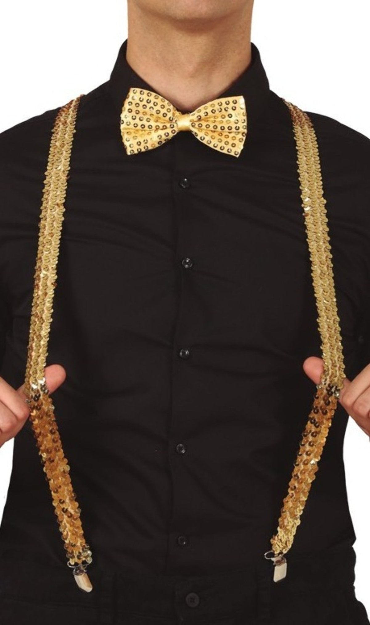 Gold Pailletten Hosenträger