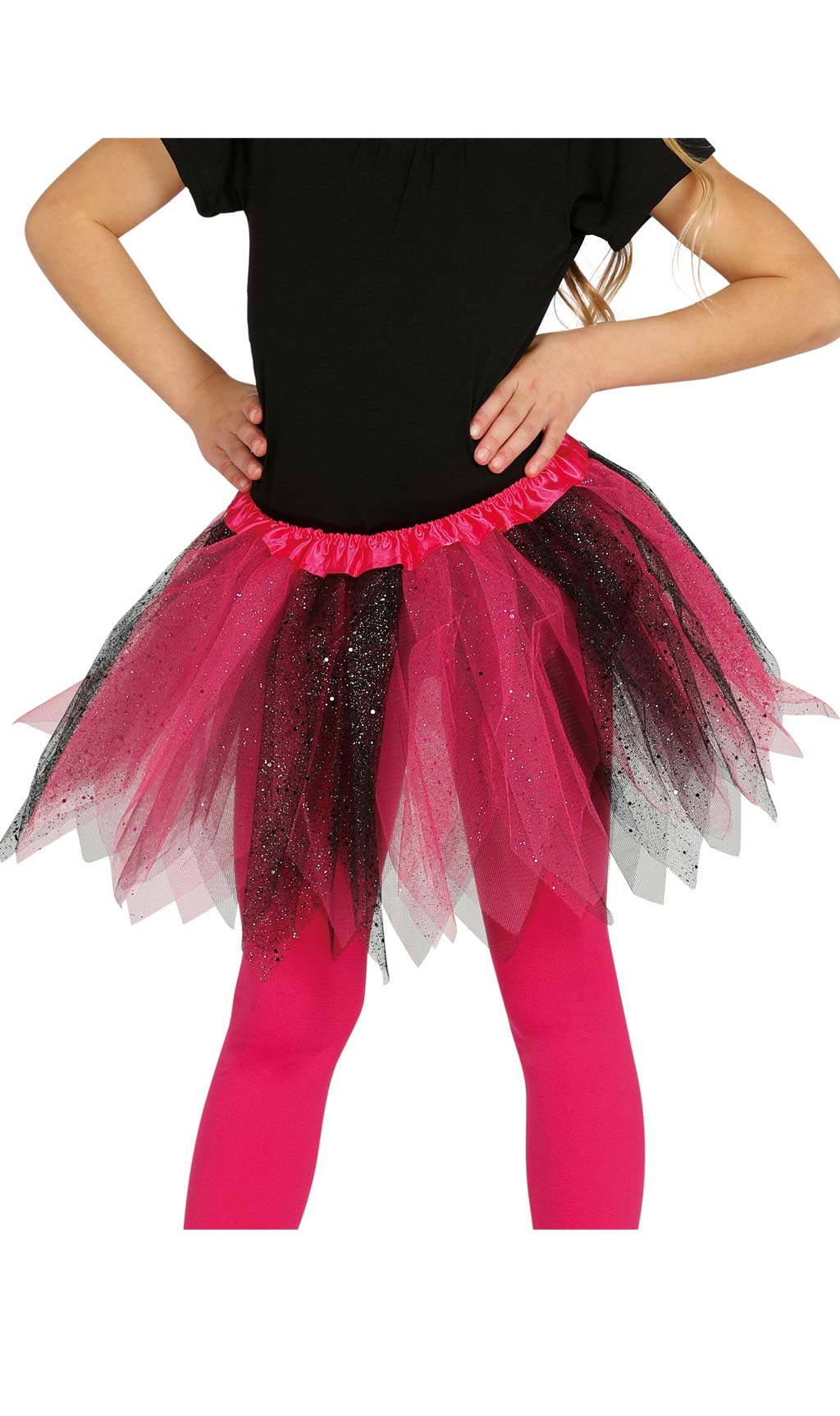 Glitzer Tutu Rosa und Schwarz für Kinder