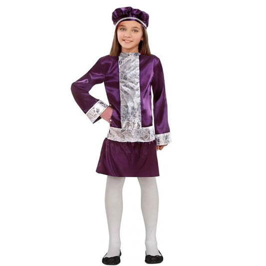 Page Mütze Kostüm dunkelviolett für Mädchen